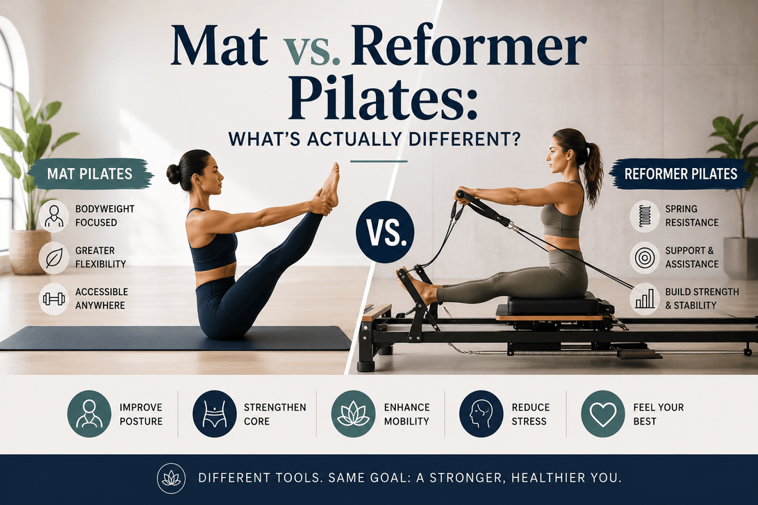 Mat vs. reformer Pilates: what's actually different?