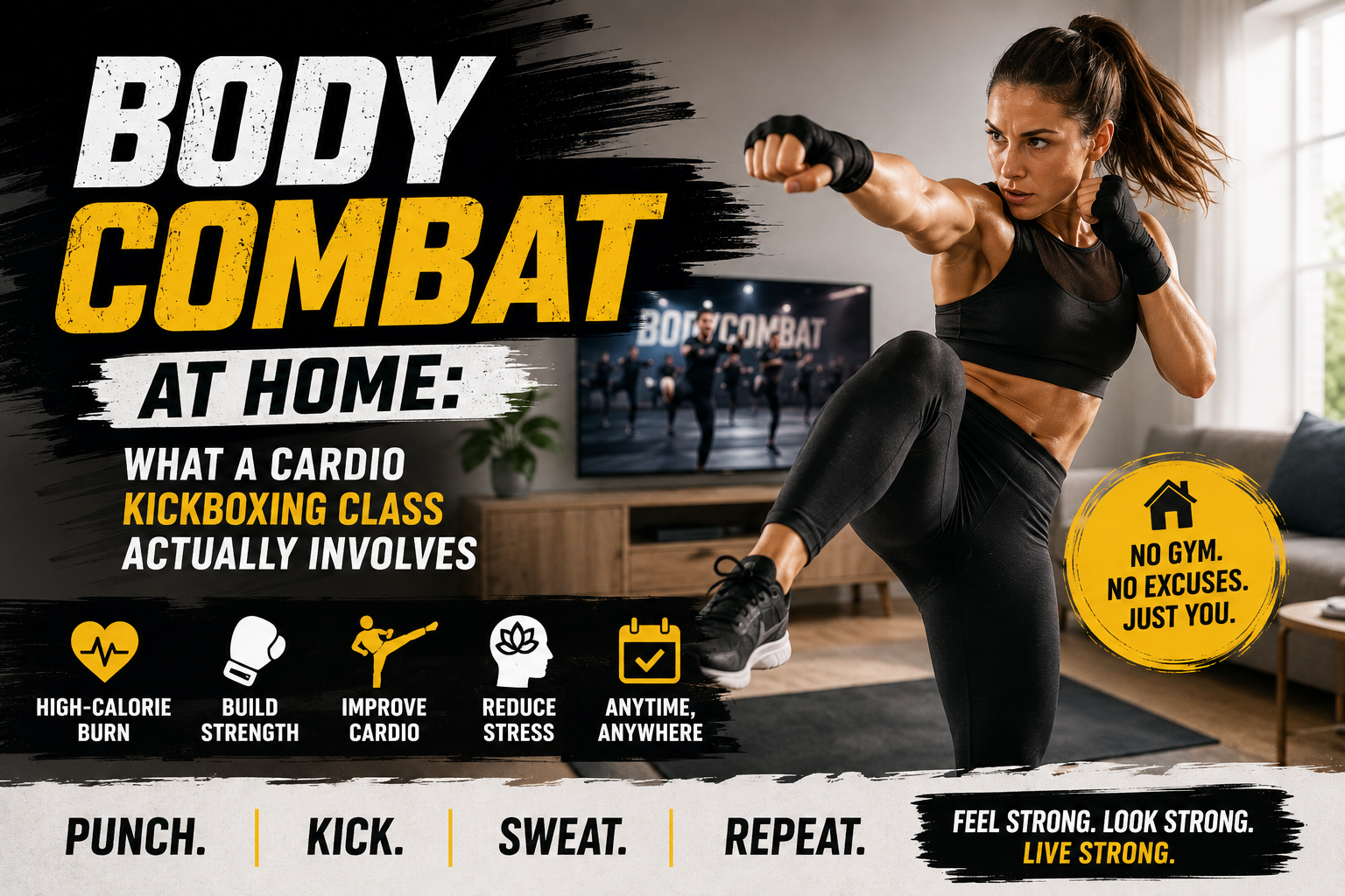 Body Combat at home: what a cardio kickboxing class actually involves